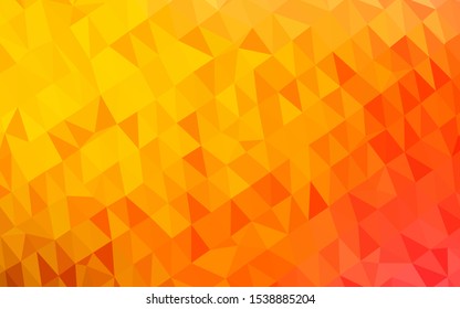 Light Yellow, Orange vector low poly cover. Brand new colorful illustration in with gradient. Polygonal design for your web site.