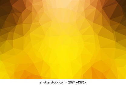 Hellgelb, orangefarbener Vektor, Low-Poly-Struktur. Geometrische Abbildung im Origami-Stil mit Farbverlauf. Komplett neues Design für Ihr Unternehmen.