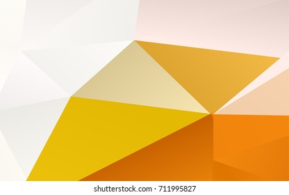 Light Yellow, Orange vector low poly pattern. Shining illustration, which consist of triangles. A new texture for your design.