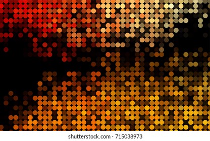 Light Yellow, Orange vector modern geometrical circle abstract background. Dotted texture template. Geometric pattern in halftone style with gradient. 