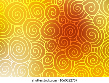 Light Yellow, Orange vector natural abstract pattern. Glitter abstract illustration with doodles and Zen tangles. A completely new design for your business.