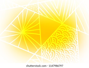 Light Yellow, Orange vector natural elegant template. An elegant bright illustration with lines in Natural style. Hand painted design for web, leaflet, textile.