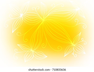 Light Yellow, Orange vector natural elegant pattern. Colorful abstract illustration with lines in Asian style. The best blurred design for your business.