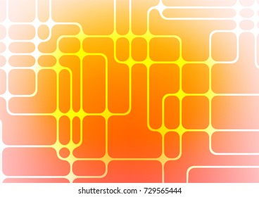 Light Yellow, Orange vector natural elegant pattern. Doodles on blurred abstract background with gradient. The pattern can be used for coloring books and pages for kids.