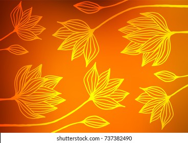 Light Yellow, Orange vector natural abstract background. Blurred decorative design in Indian style with Zen tangles. The doodle design can be used for your web site.