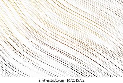 Light Yellow, Orange vector pattern with lines, ovals. A sample with curved lines. A completely new template for your business design.