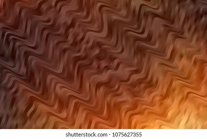 Light Yellow, Orange vector pattern with lines, ovals. Shining illustration, which consist of blurred lines, circles. Brand-new design for your ads, poster, banner.