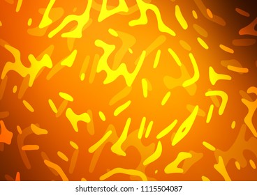Light Yellow, Orange vector pattern with lava shapes. Geometric illustration in marble style with gradient.  Textured wave pattern for backgrounds.
