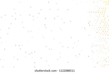 Light Yellow, Orange vector  pattern with spheres. Blurred bubbles on abstract background with colorful gradient. Beautiful design for your business natural advert.