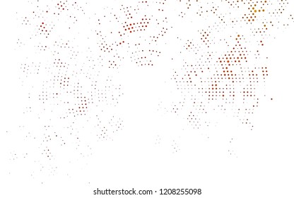 Light Yellow, Orange vector pattern with spheres. Glitter abstract illustration with blurred drops of rain. Design for business adverts.