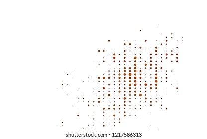 Light Yellow, Orange vector pattern with spheres. Illustration with set of shining colorful abstract circles. Pattern of water, rain drops.
