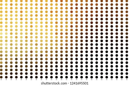 Light Yellow, Orange vector pattern with spheres. Abstract illustration with colored bubbles in nature style. Pattern for ads, booklets.