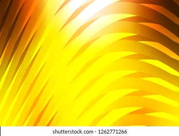 Light Yellow, Orange vector pattern with narrow lines. Lines on blurred abstract background with gradient. Smart design for your business advert.