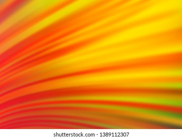 Light Yellow, Orange vector pattern with lines, ovals. Geometric illustration in marble style with gradient.  Textured wave pattern for backgrounds.