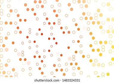 Light Yellow, Orange vector pattern with spheres. Abstract illustration with colored bubbles in nature style. Template for your brand book.