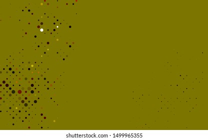 Light Yellow, Orange vector pattern with spheres. Blurred decorative design in abstract style with bubbles. Pattern for ads, booklets.