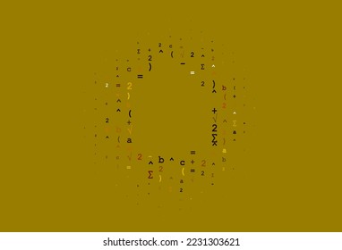 Light Yellow, Orange vector pattern with arithmetic signs. Illustration with Numeral symbols on abstract template. Pattern for ads, booklets, leaflets of education.