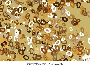 Light Yellow, Orange vector pattern with spheres. Abstract illustration with colored bubbles in nature style. Design for posters, banners.