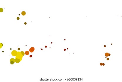 Light Yellow, Orange vector pattern with colored spheres. Geometric sample of repeating circles on white background in halftone style.