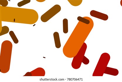 Light Yellow, Orange vector pattern with rounded lines. Glitter abstract illustration with colored sticks. The pattern can be used for medical ad, booklets, leaflets