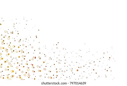 Light Yellow, Orange vector  pattern with spheres. Blurred bubbles on abstract background with colorful gradient. The pattern can be used for beautiful websites.