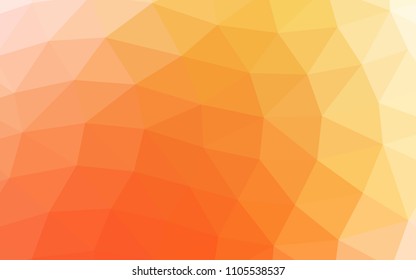 Light Yellow, Orange vector polygon abstract polygon abstract. Colorful abstract illustration with gradient. The textured pattern can be used for background.