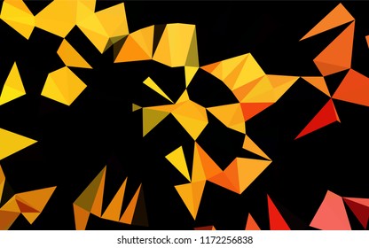 Light Yellow, Orange vector polygon abstract backdrop. Shining illustration, which consist of triangles. Triangular pattern for your business design.