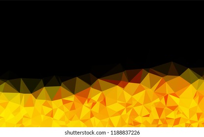 Light Yellow, Orange vector polygon abstract background. Shining illustration, which consist of triangles. A completely new template for your business design.