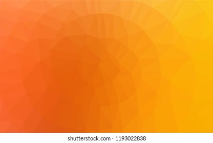 Light Yellow, Orange vector polygon abstract layout. Triangular geometric sample with gradient.  The template can be used as a background for cell phones.