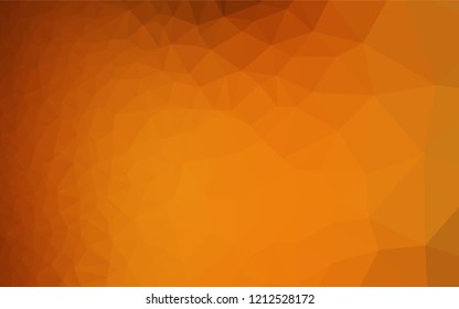 Light Yellow, Orange vector polygon abstract background. Triangular geometric sample with gradient.  The completely new template can be used for your brand book.