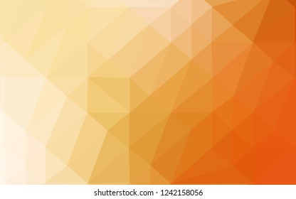 Light Yellow, Orange vector polygon abstract backdrop. Colorful illustration in Origami style with gradient.  Brand new design for your business.
