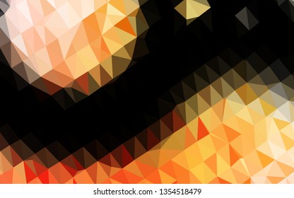 Light Yellow, Orange vector polygon abstract backdrop. Colorful illustration in Origami style with gradient.  Completely new template for your business design.