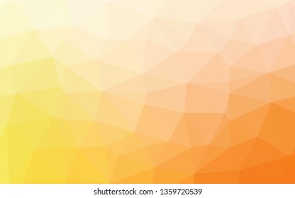 Light Yellow, Orange vector polygon abstract background. Shining illustration, which consist of triangles. Template for a cell phone background.