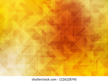 Light Yellow, Orange vector polygonal background. Triangular geometric sample with gradient.  The textured pattern can be used for background.