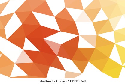 Light Yellow, Orange vector polygonal polygonal. Geometric illustration in Origami style with gradient.  The best triangular design for your business.