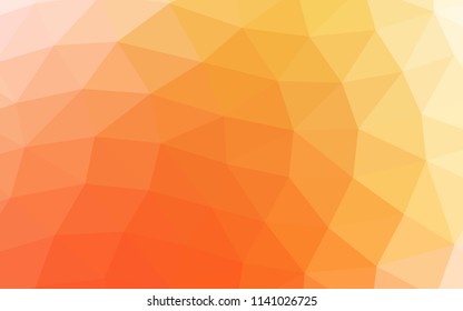 Light Yellow, Orange vector polygonal polygonal. Colorful illustration in abstract style with gradient. The textured pattern can be used for background.