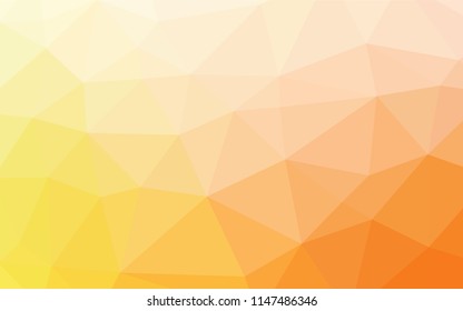 Light Yellow, Orange vector polygonal background. Modern geometrical abstract illustration with gradient. The elegant pattern can be used as part of a brand book.