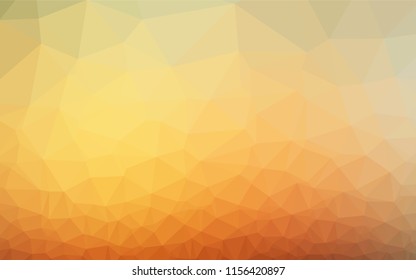 Light Yellow, Orange vector polygonal template. Shining illustration, which consist of triangles. The template can be used as a background for cell phones.
