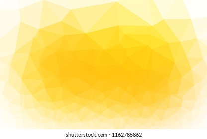 Light Yellow, Orange vector polygonal pattern. Geometric illustration in Origami style with gradient.  Brand new style for your business design.