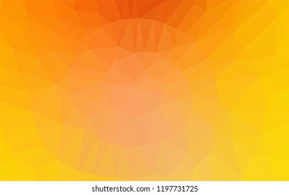 Light Yellow, Orange vector polygonal background. Glitter abstract illustration with an elegant design. Brand new design for your business.