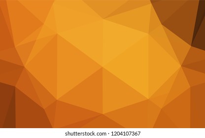 Light Yellow, Orange vector polygonal pattern. Shining illustration, which consist of triangles. Brand new design for your business.
