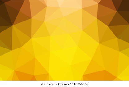 Light Yellow, Orange vector polygonal background. A vague abstract illustration with gradient. The best triangular design for your business.