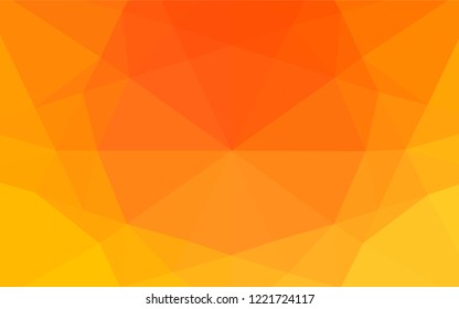 Light Yellow, Orange vector polygonal background. Geometric illustration in Origami style with gradient.  The completely new template can be used for your brand book.