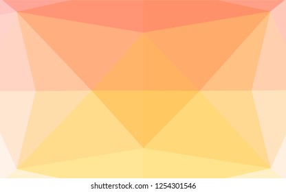 Light Yellow, Orange vector polygonal pattern. Shining illustration, which consist of triangles. The completely new template can be used for your brand book.