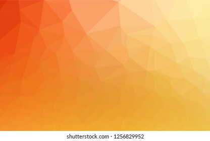 Light Yellow, Orange vector polygonal background. Modern geometrical abstract illustration with gradient. Triangular pattern for your business design.