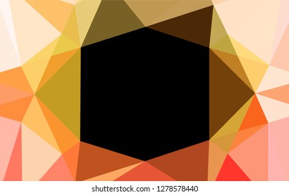 Light Yellow, Orange vector polygonal pattern. Shining illustration, which consist of triangles. The polygonal design can be used for your web site.
