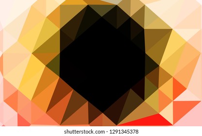 Light Yellow, Orange vector polygonal template. Colorful illustration in Origami style with gradient.  Triangular pattern for your business design.