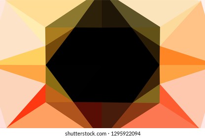 Light Yellow, Orange vector polygonal background. Shining illustration, which consist of triangles. A completely new design for your business.