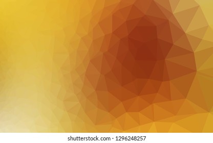 Light Yellow, Orange vector polygonal template. Colorful illustration in Origami style with gradient.  Triangular pattern for your business design.