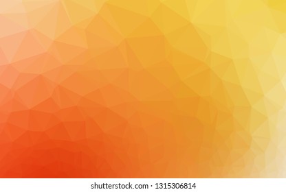 Light Yellow, Orange vector polygonal background. Shining illustration, which consist of triangles. New texture for your design.
